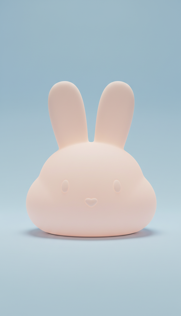Blush cloud bunny lamp