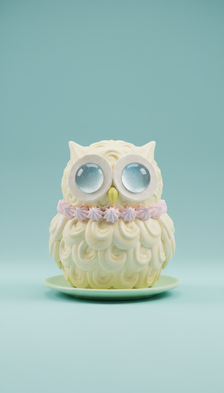 Lemon meringue owl lamp