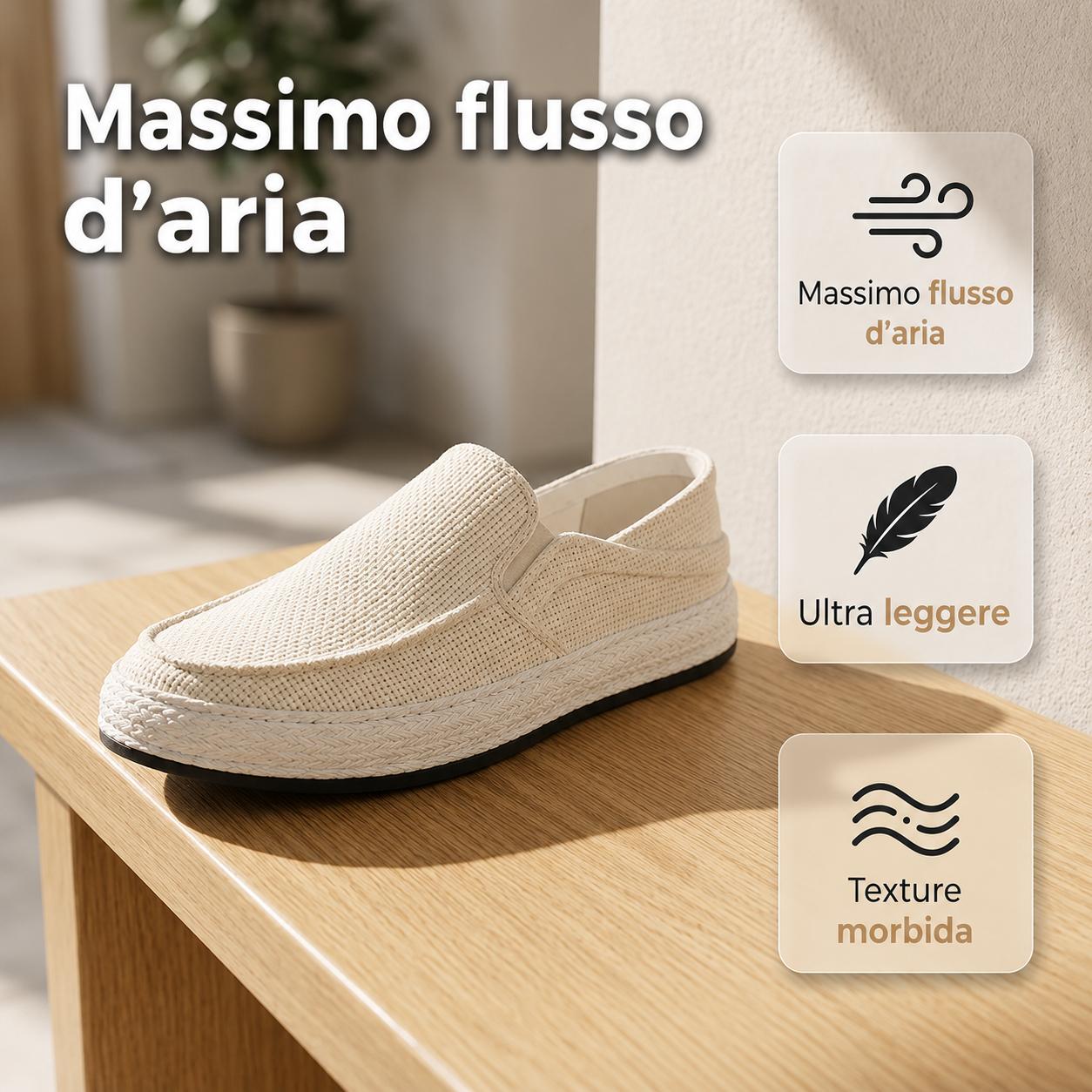 nuvl casual da uomo in lino – mocassini estivi leggeri e facili da infilare