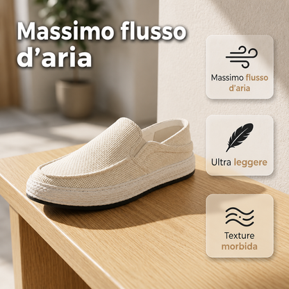 nuvl casual da uomo in lino – mocassini estivi leggeri e facili da infilare