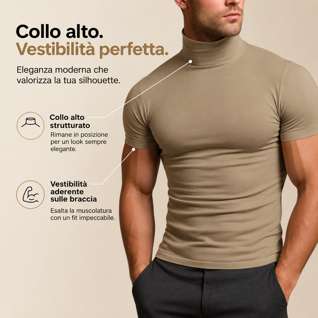 nuvl | T-shirt a collo alto da uomo