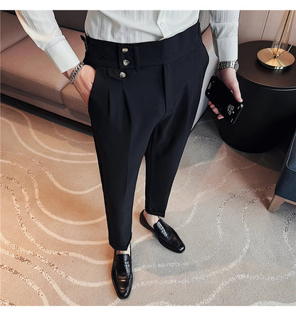 nuvl |  Men High Waist Belt pants