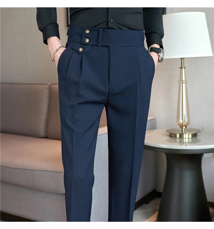 nuvl |  Men High Waist Belt pants