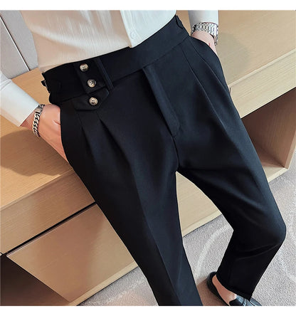 nuvl |  Men High Waist Belt pants