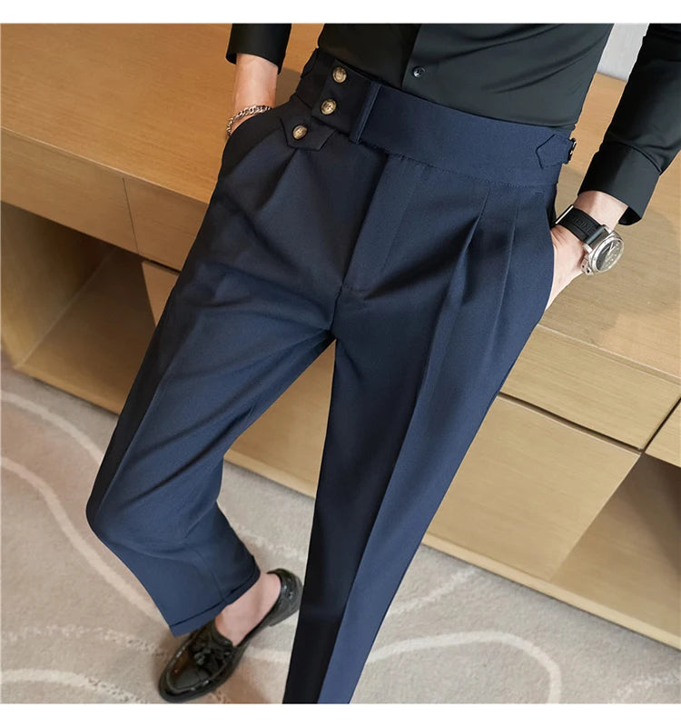 nuvl |  Men High Waist Belt pants