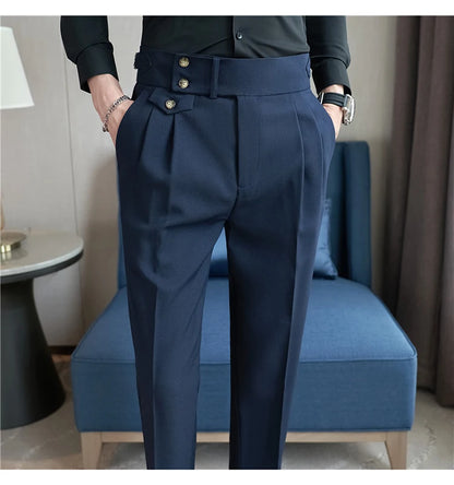 nuvl |  Men High Waist Belt pants