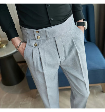 nuvl |  Men High Waist Belt pants