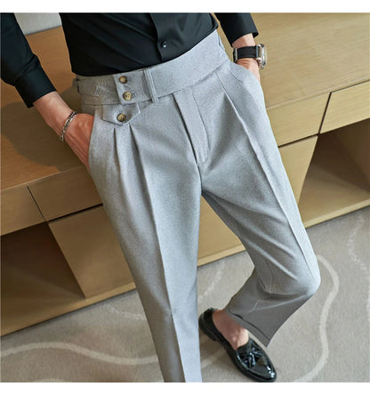 nuvl |  Men High Waist Belt pants