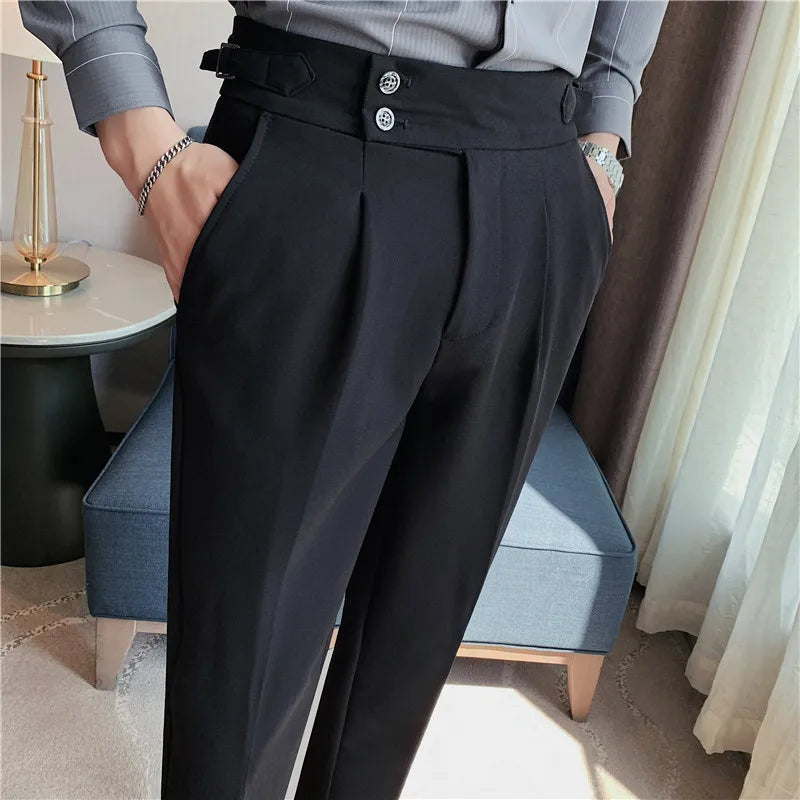 nuvl |  Men High Waist Belt pants