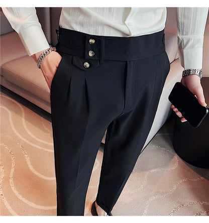 nuvl |  Men High Waist Belt pants