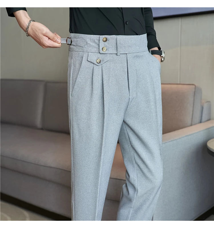 nuvl |  Men High Waist Belt pants
