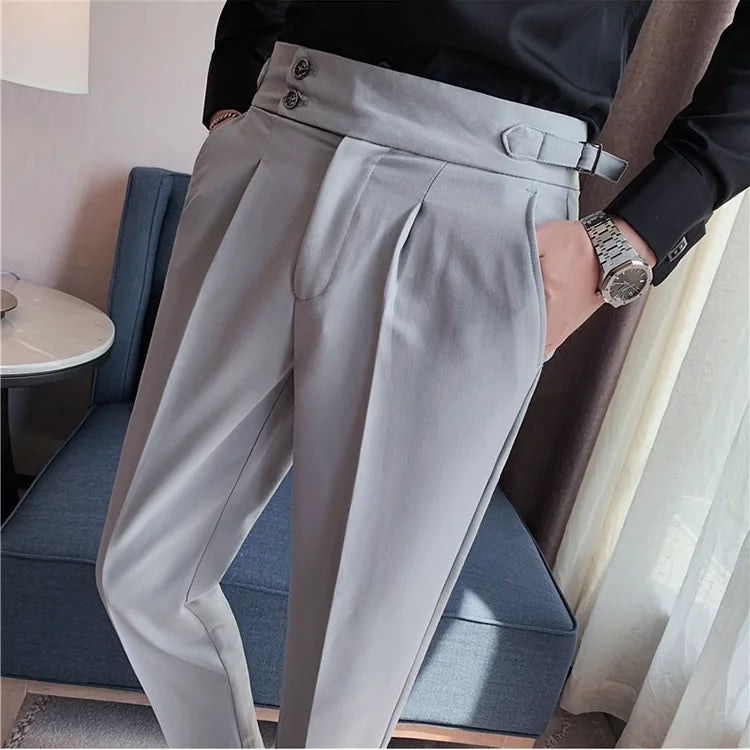 nuvl |  Men High Waist Belt pants