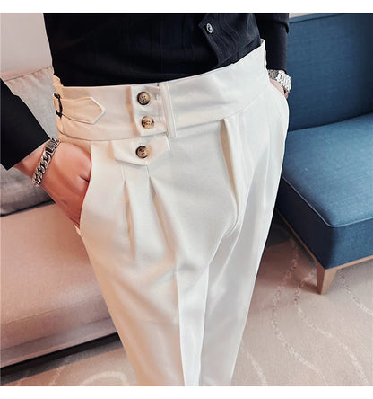 nuvl |  Men High Waist Belt pants