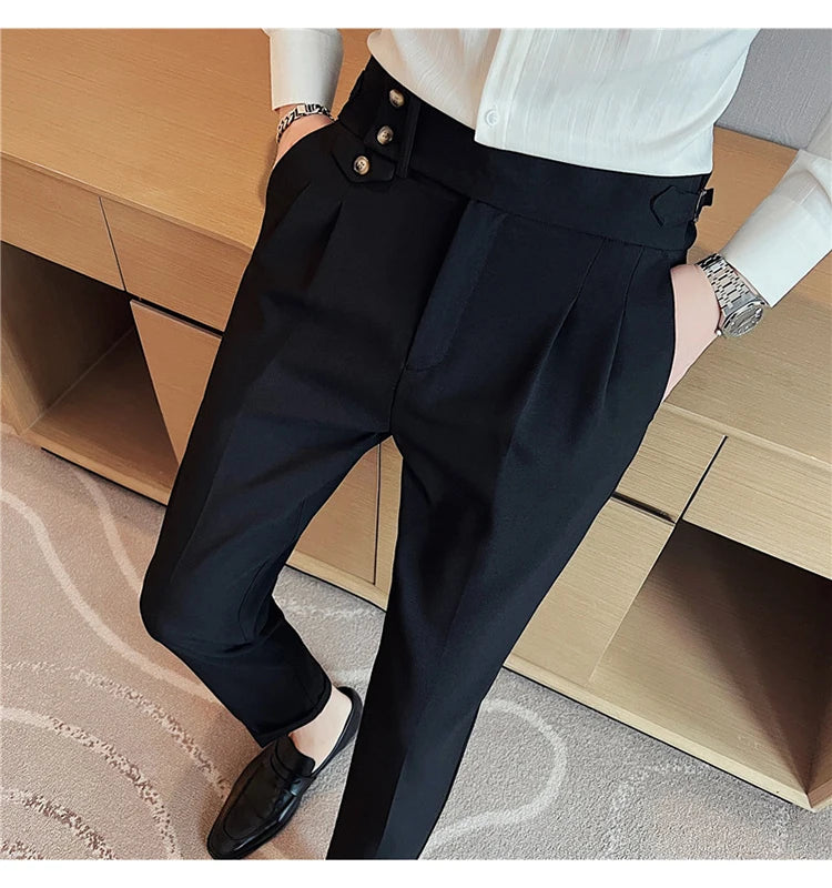 nuvl |  Men High Waist Belt pants
