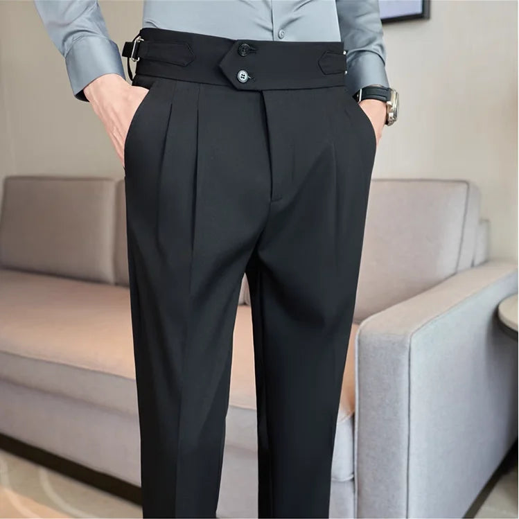 nuvl |  Men High Waist Belt pants
