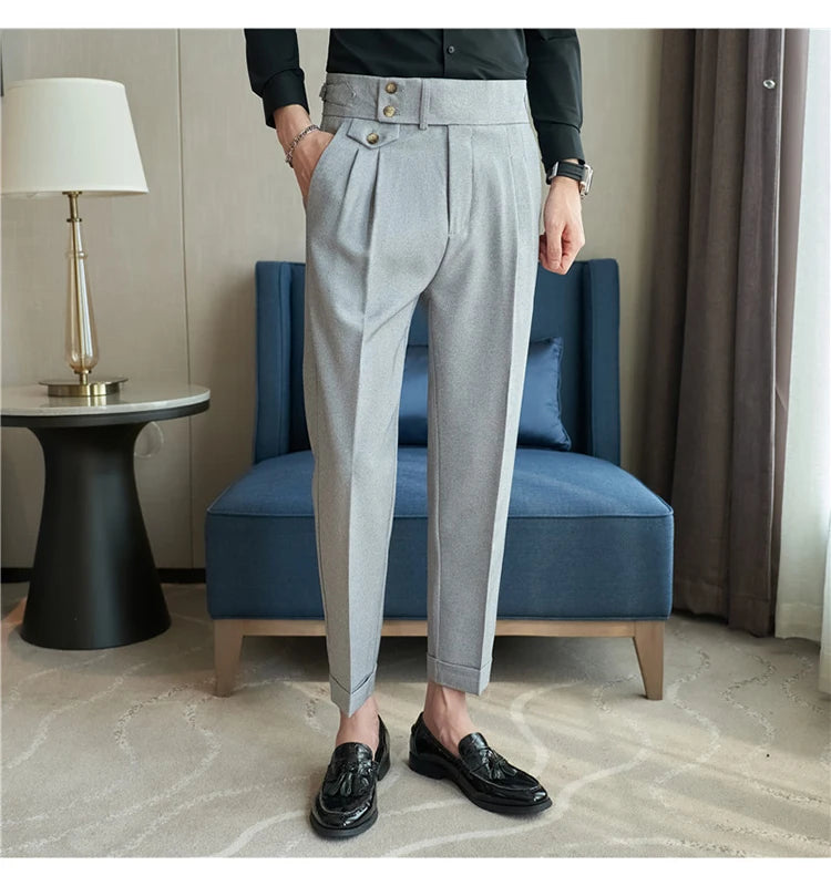nuvl |  Men High Waist Belt pants
