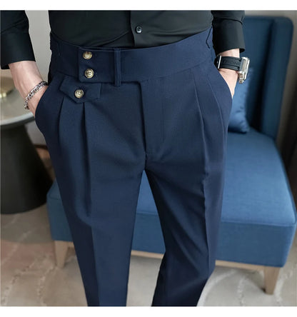 nuvl |  Men High Waist Belt pants