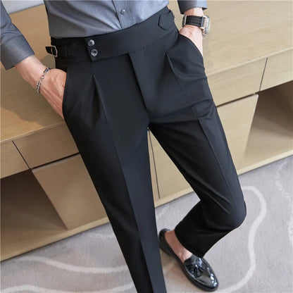 nuvl |  Men High Waist Belt pants