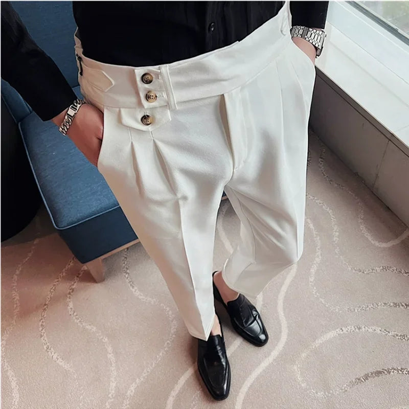 nuvl |  Men High Waist Belt pants