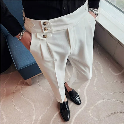 nuvl |  Men High Waist Belt pants