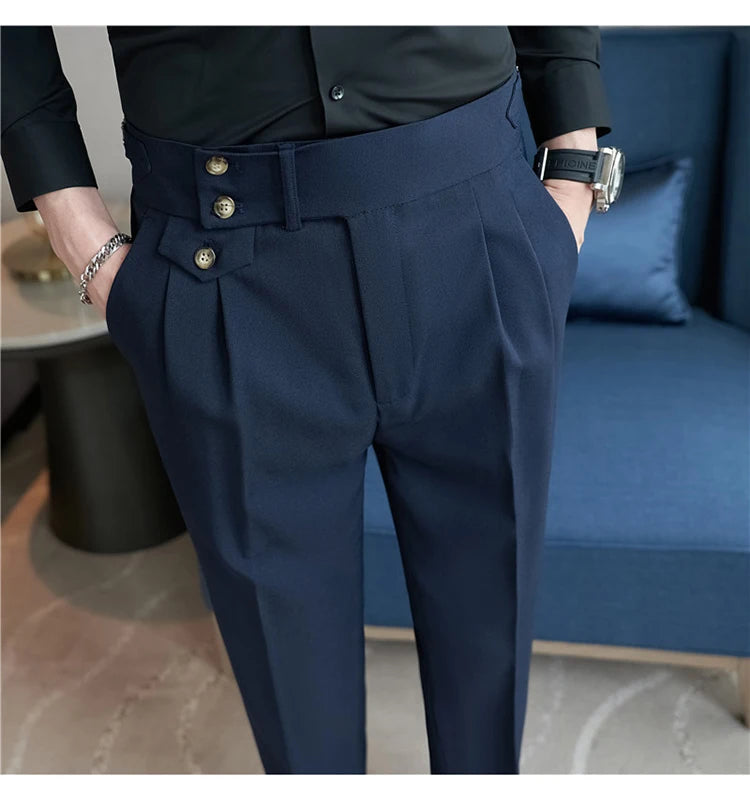 nuvl |  Men High Waist Belt pants