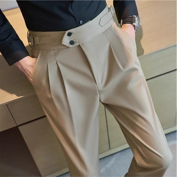 nuvl |  Men High Waist Belt pants