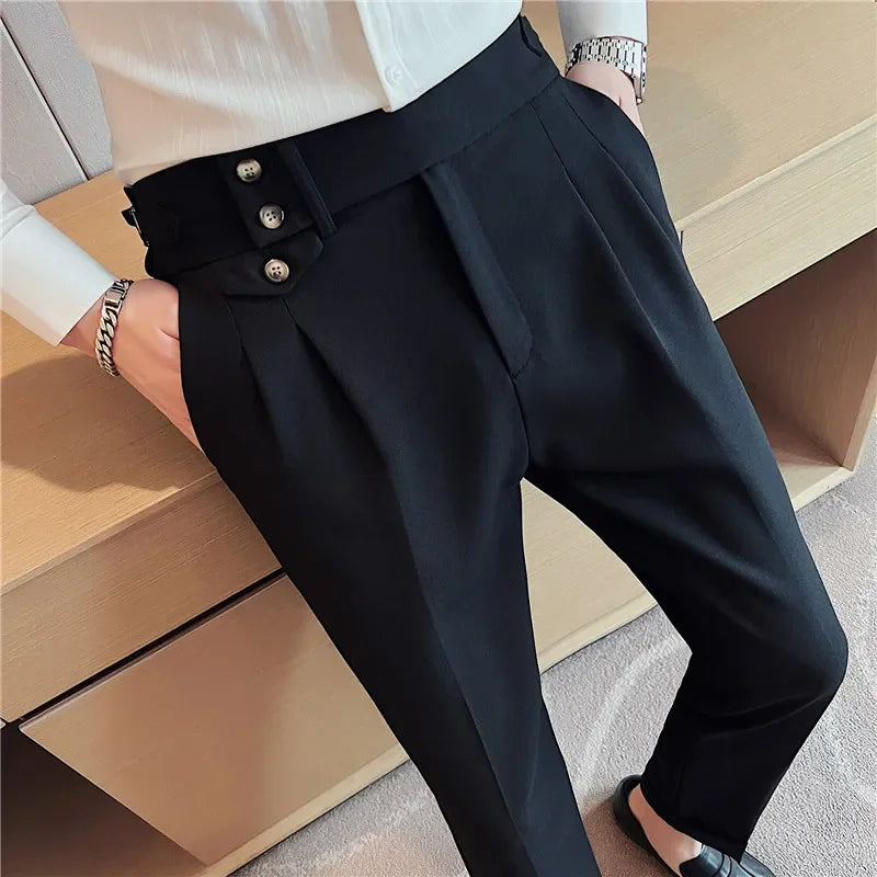 nuvl |  Men High Waist Belt pants