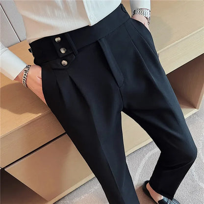 nuvl |  Men High Waist Belt pants