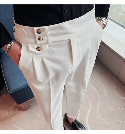 nuvl |  Men High Waist Belt pants
