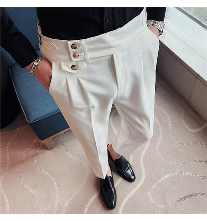 nuvl |  Men High Waist Belt pants
