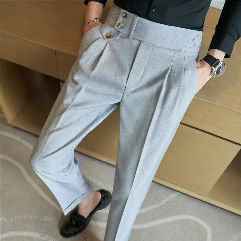 nuvl |  Men High Waist Belt pants