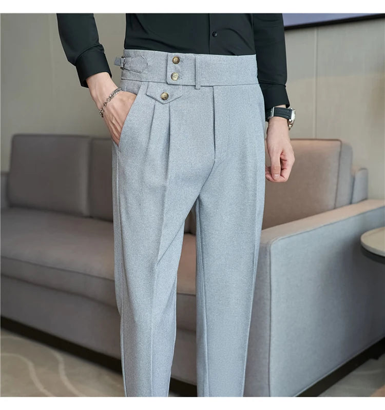 nuvl |  Men High Waist Belt pants