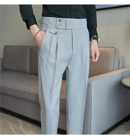 nuvl |  Men High Waist Belt pants