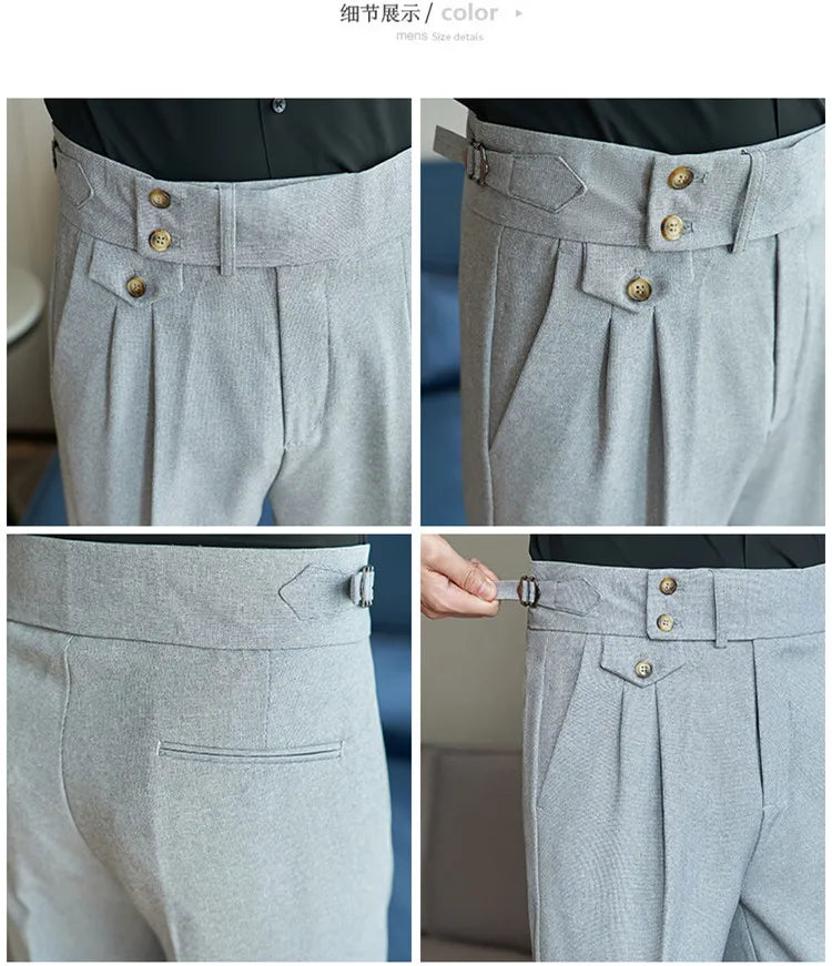 nuvl |  Men High Waist Belt pants