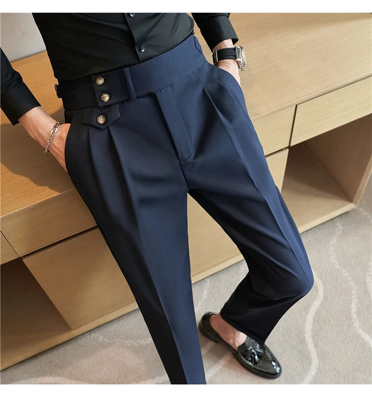 nuvl |  Men High Waist Belt pants