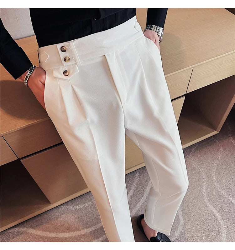 nuvl |  Men High Waist Belt pants