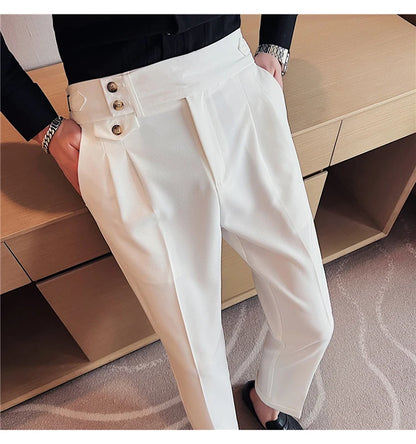 nuvl |  Men High Waist Belt pants