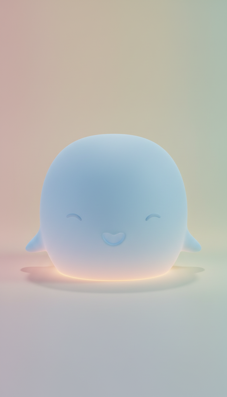 Sky blue whale lamp